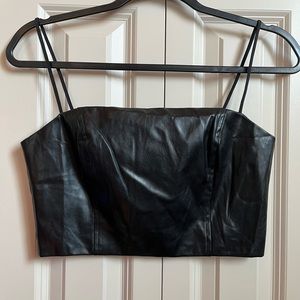 🆕 VTG Style Vegan Leather Corset Top